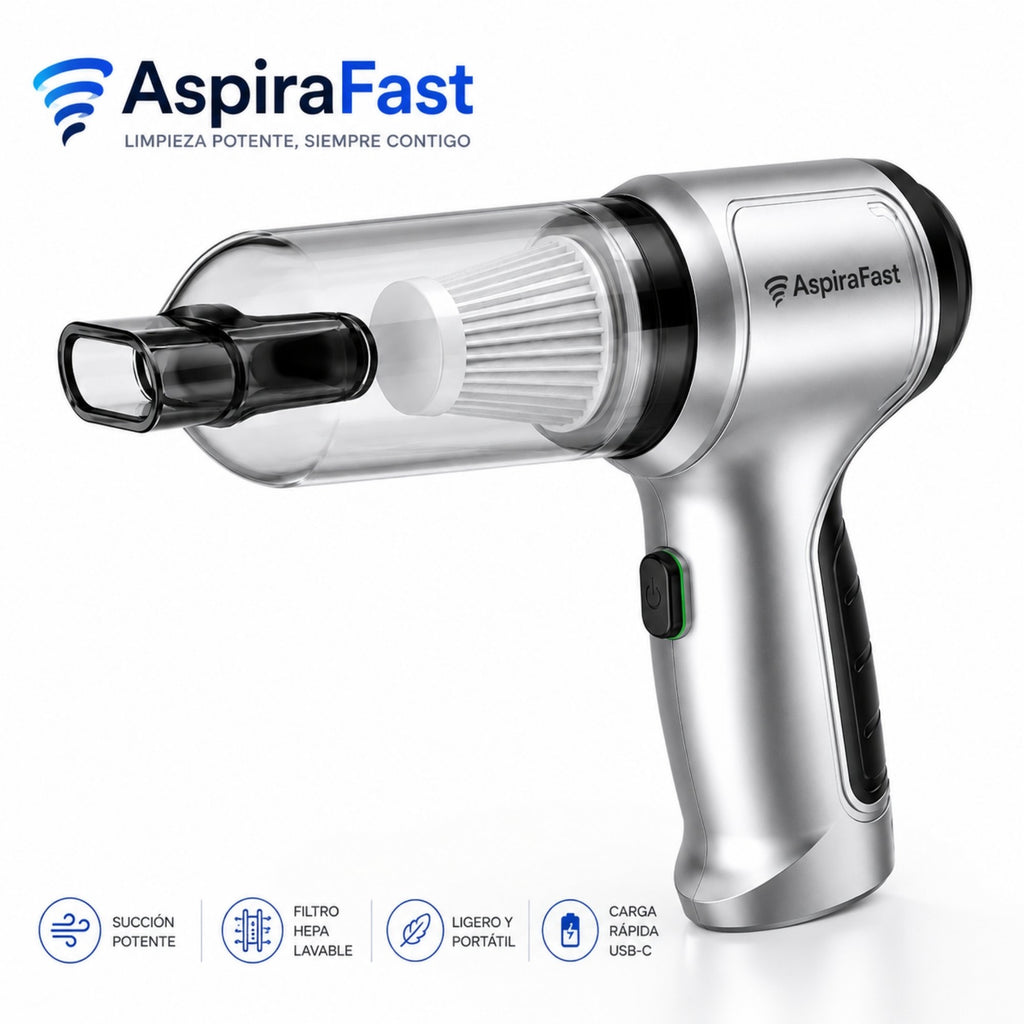 AspiraFast 3-en-1 para Auto | Aspira, Sopla, Limpia en segundos