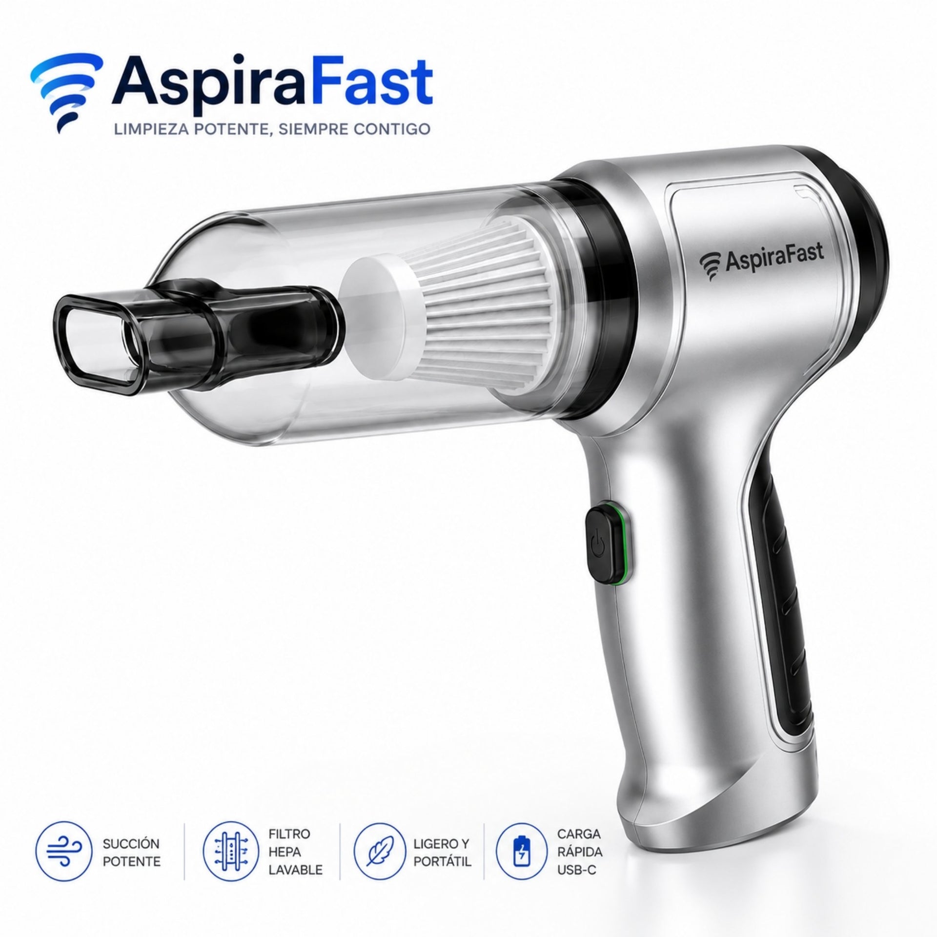 AspiraFast 3-en-1 para Auto | Aspira, Sopla, Limpia en segundos